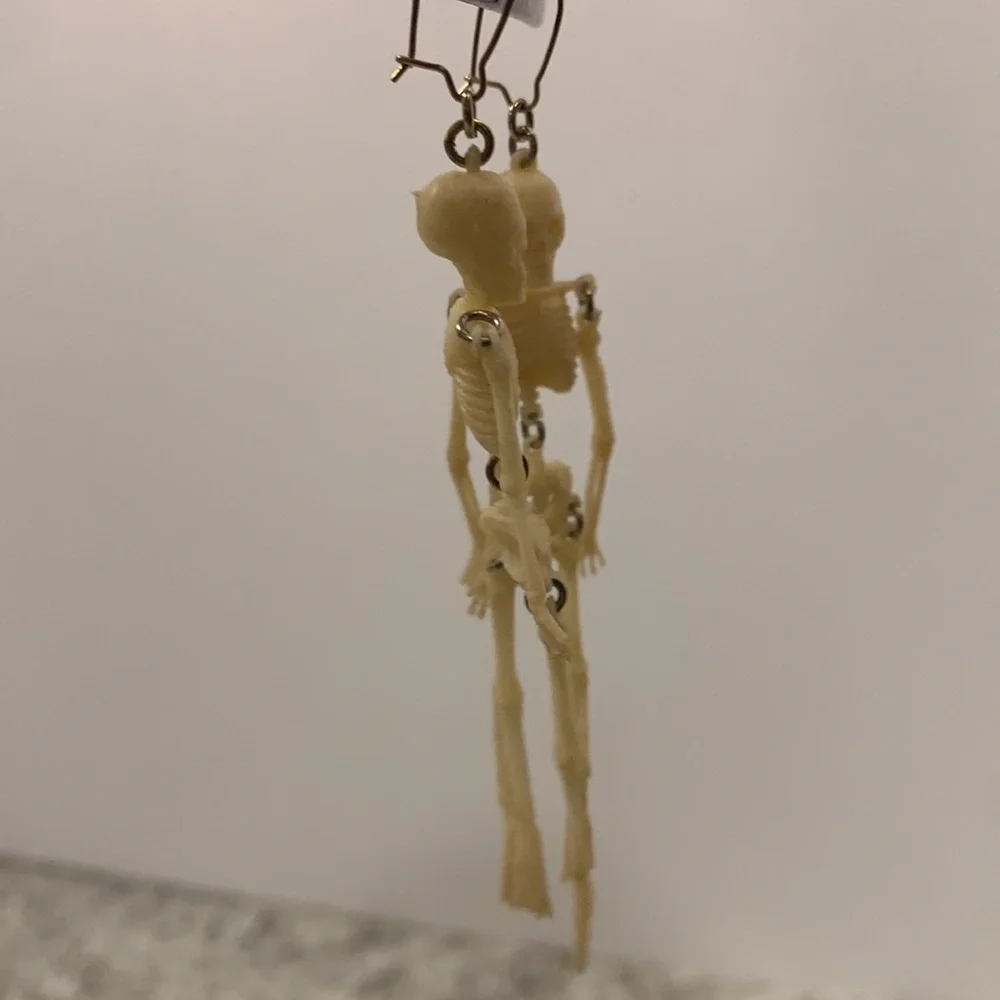 Halloween Skeleton dangling earrings vintage